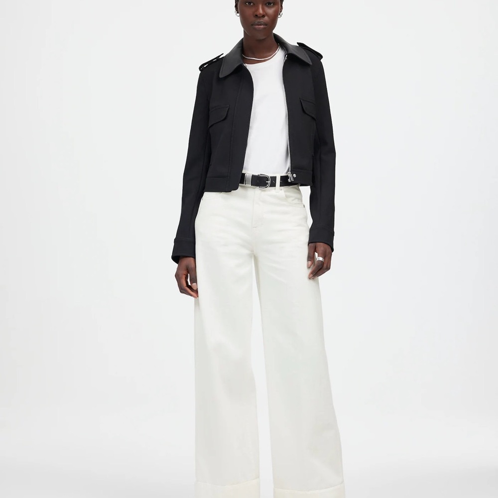 NWT Madewell low rise superwide leg jeans in tile white